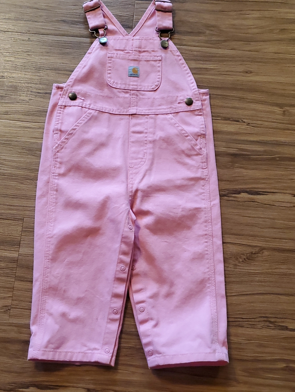 Carhartt Pink Kids' Cotton Overalls with Front Bib